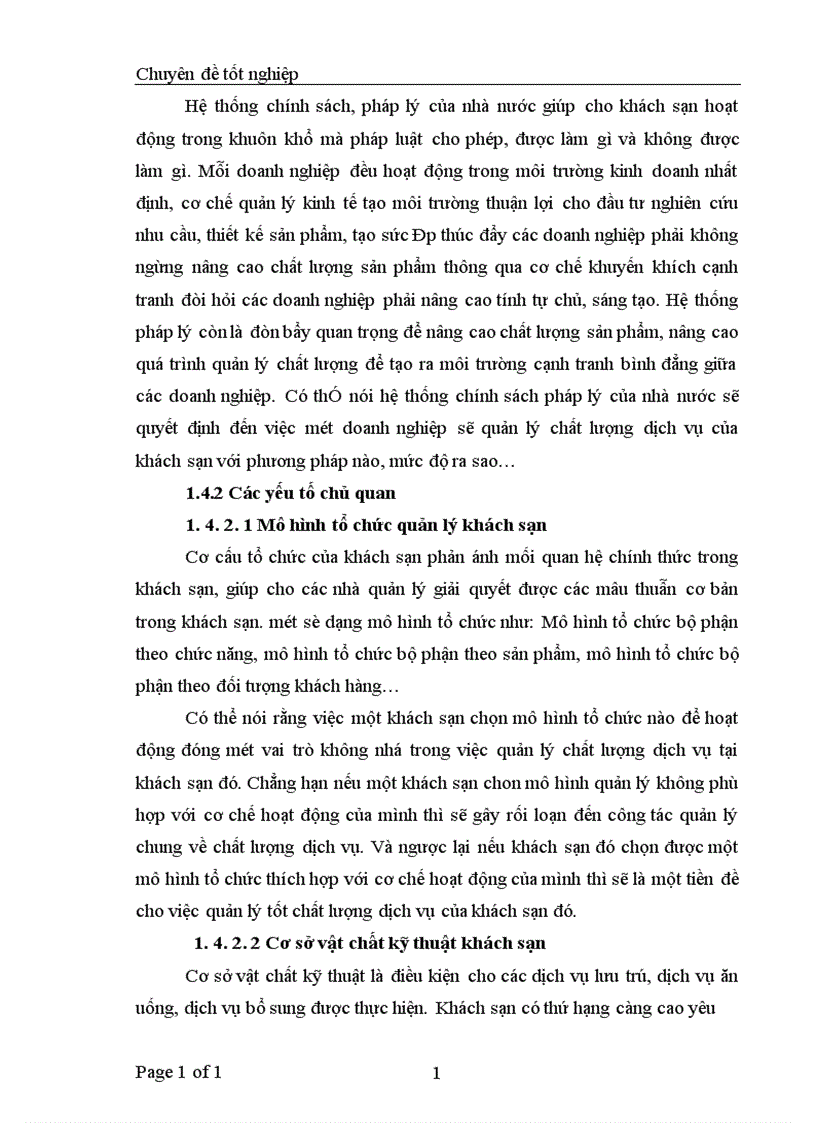 image for page Một số giải pháp quản lý chất lượng tại khách sạn Phương Đông 1