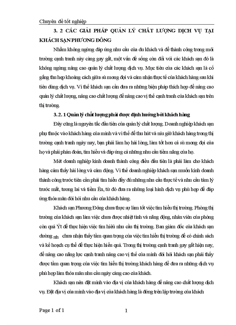 image for page Một số giải pháp quản lý chất lượng tại khách sạn Phương Đông 1