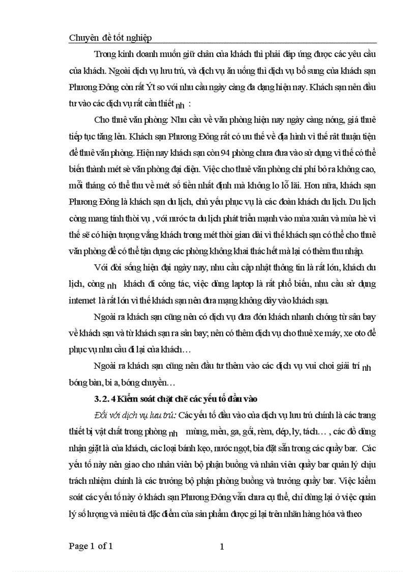 image for page Một số giải pháp quản lý chất lượng tại khách sạn Phương Đông 1