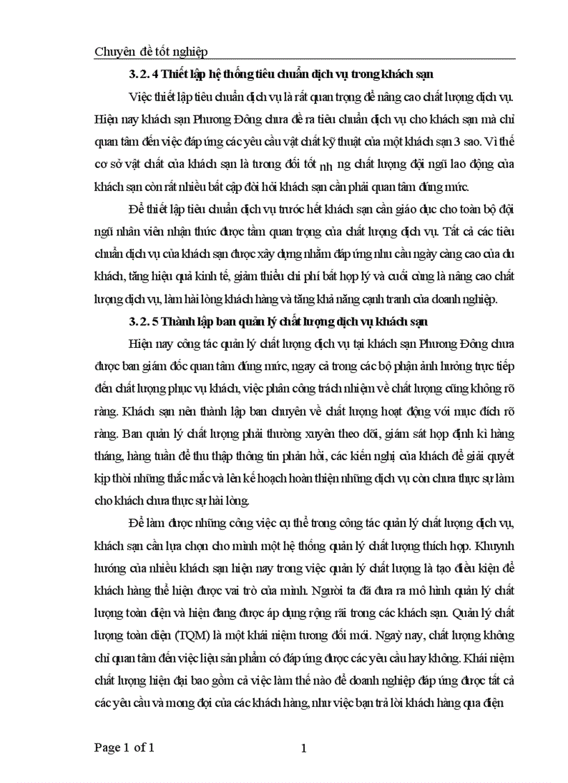 image for page Một số giải pháp quản lý chất lượng tại khách sạn Phương Đông 1
