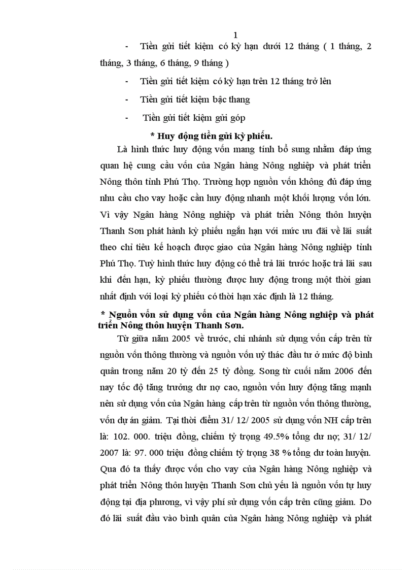 image for page Giải pháp tăng cường huy động vốn tại Ngân hàng Nông nghiệp và phát triển Nông thôn huyện Thanh Sơn 1