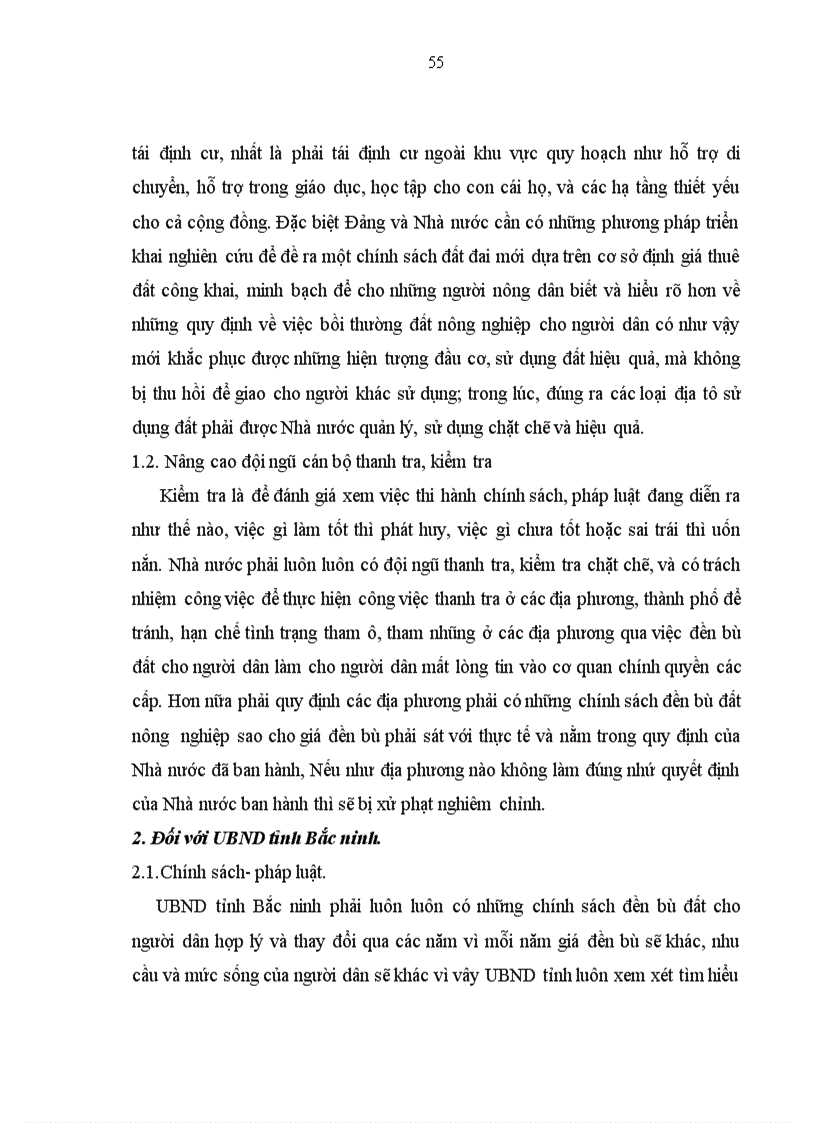 image for page Một số giải pháp hoàn thiện chính sách đền bù đất nông nghiệp trên thành phố Bắc ninh
