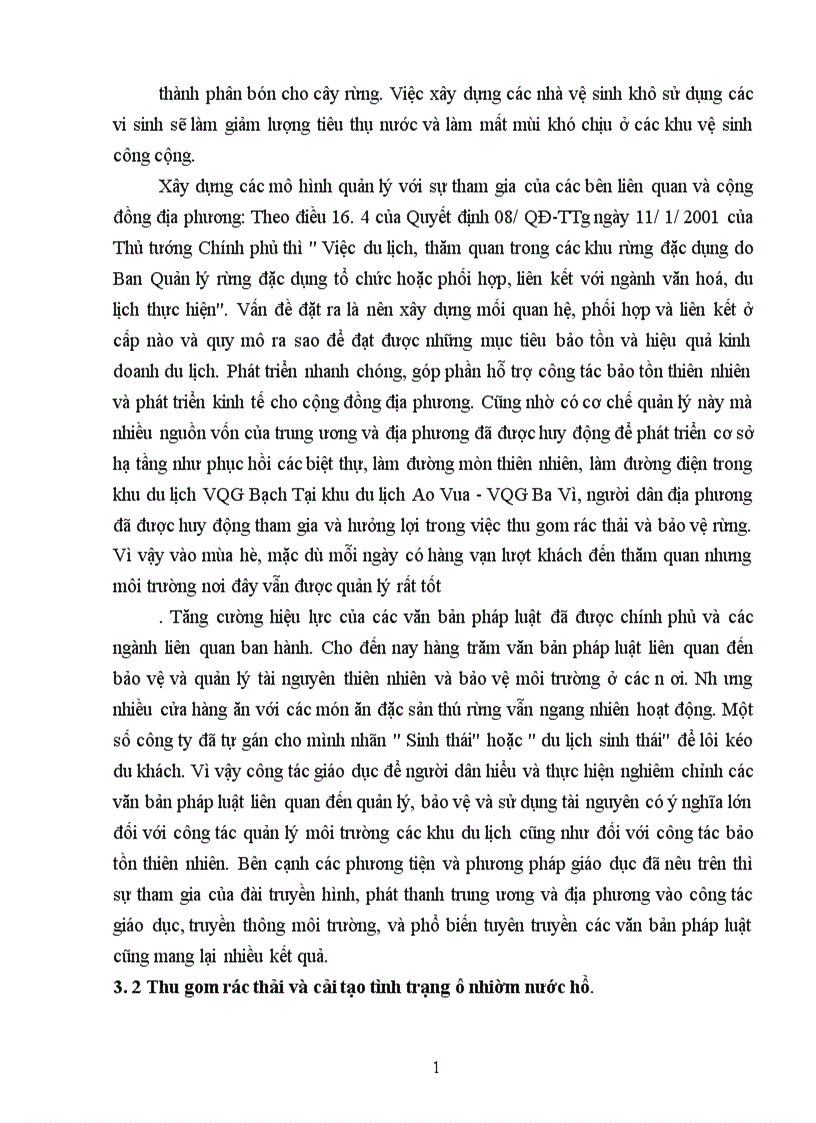 image for page Thực trạng và giải pháp phát triển du lịch và môi trường ở Hà Nội