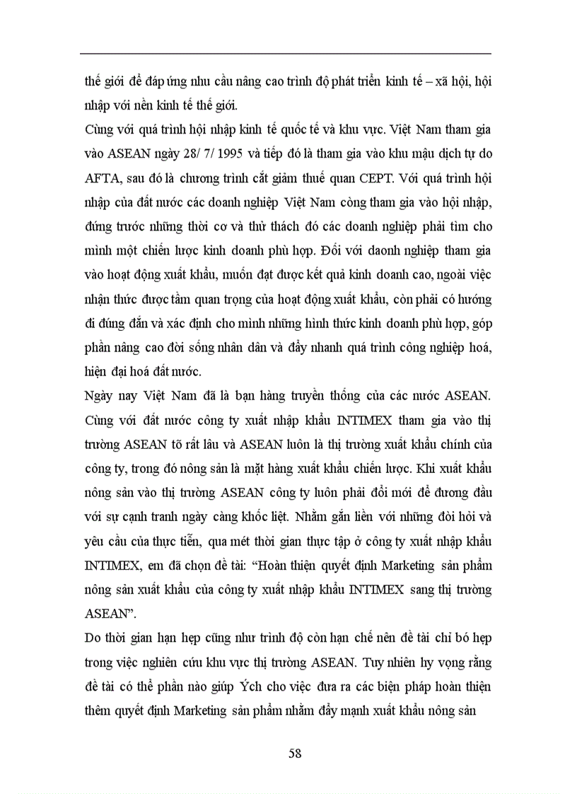 image for page Hoàn thiện quyết định Marketing sản phẩm nông sản xuất khẩu của công ty xuất nhập khẩu INTIMEX sang thị trường các nước ASEAN 1