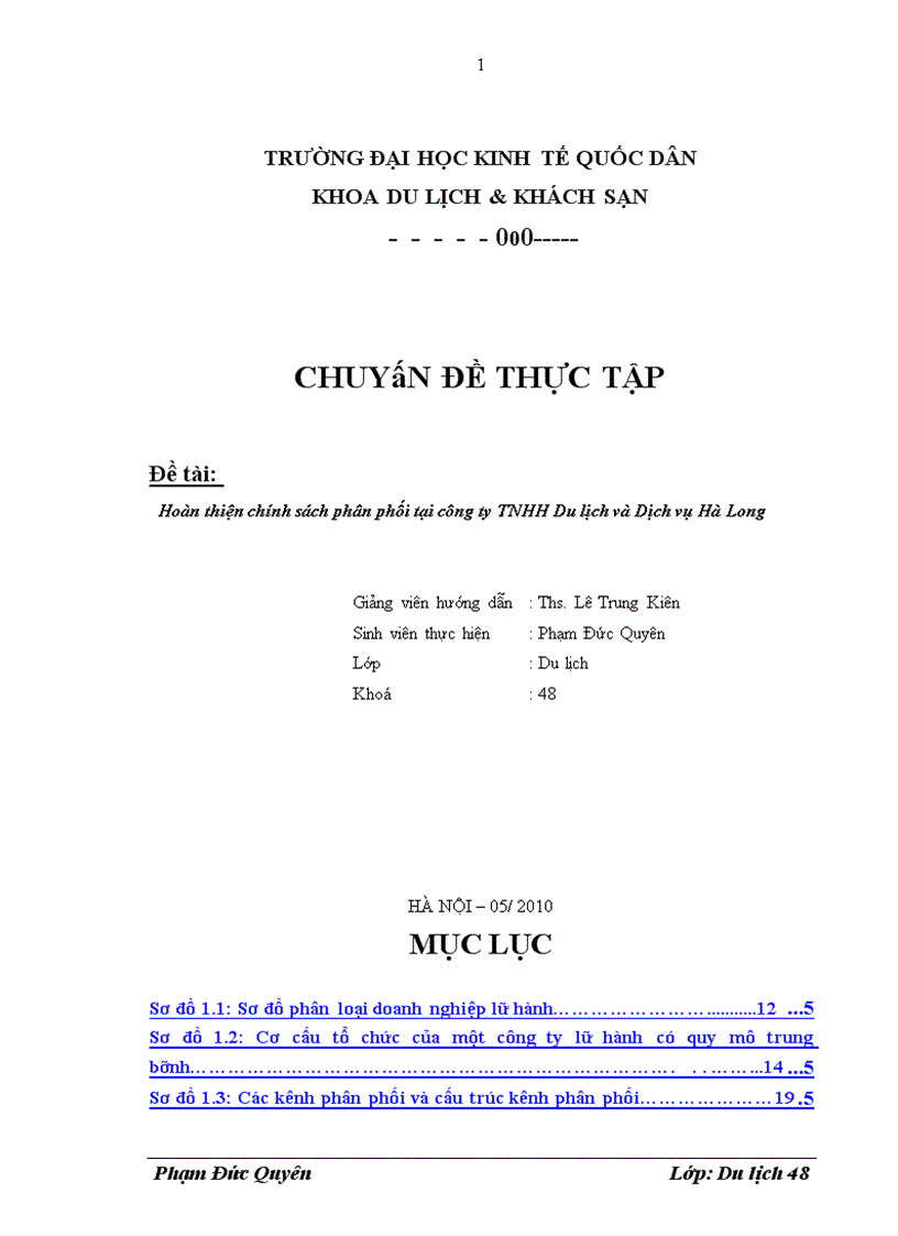 image for page Hoàn thiện chính sách phân phối tại công ty TNHH Du lịch và Dịch vụ Hà Long
