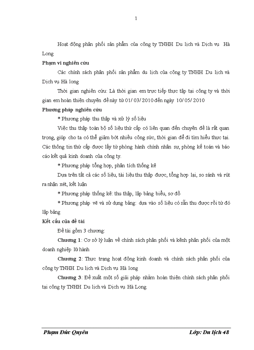 image for page Hoàn thiện chính sách phân phối tại công ty TNHH Du lịch và Dịch vụ Hà Long