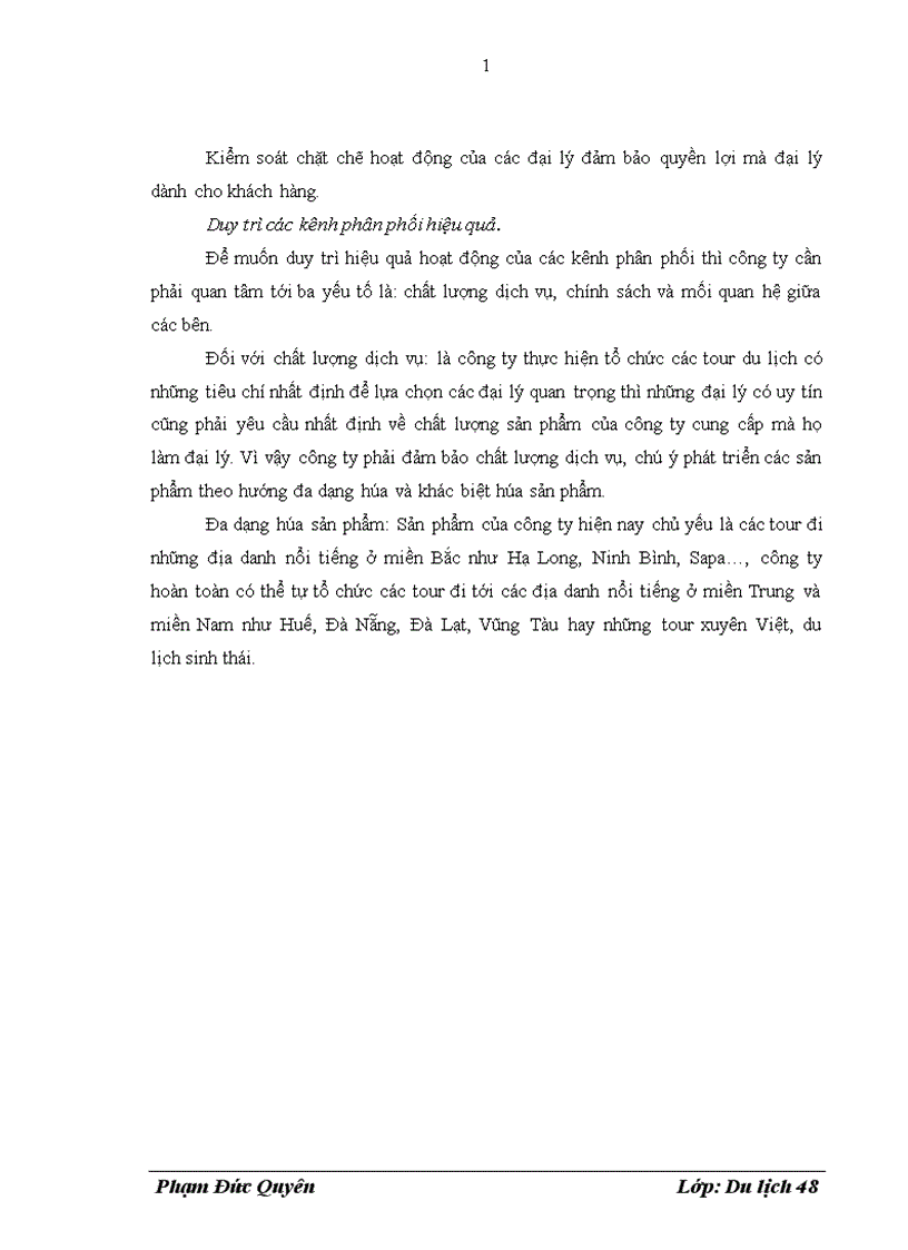 image for page Hoàn thiện chính sách phân phối tại công ty TNHH Du lịch và Dịch vụ Hà Long