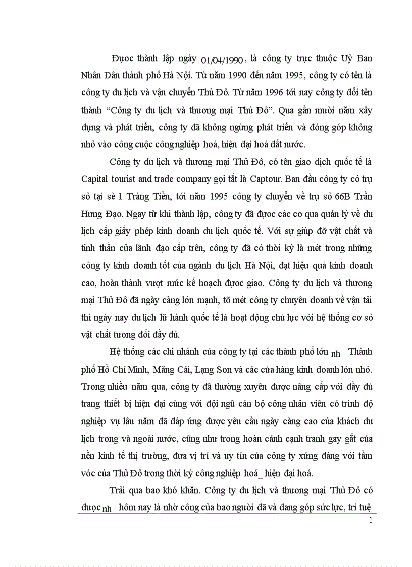 image for page Thực trạng và một số giải pháp nhằm hoàn thiện chính sách sản phẩm tại công ty du lịch và thương mại Thủ Đô