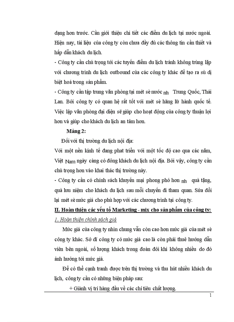 image for page Thực trạng và một số giải pháp nhằm hoàn thiện chính sách sản phẩm tại công ty du lịch và thương mại Thủ Đô