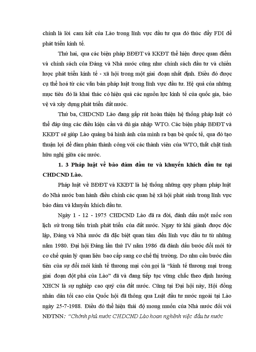 image for page Pháp luật về Biện pháp Bảo đảm đầu tư và khuyến khích đầu tư trực tiếp nước ngoài tại CHDCND Lào 1