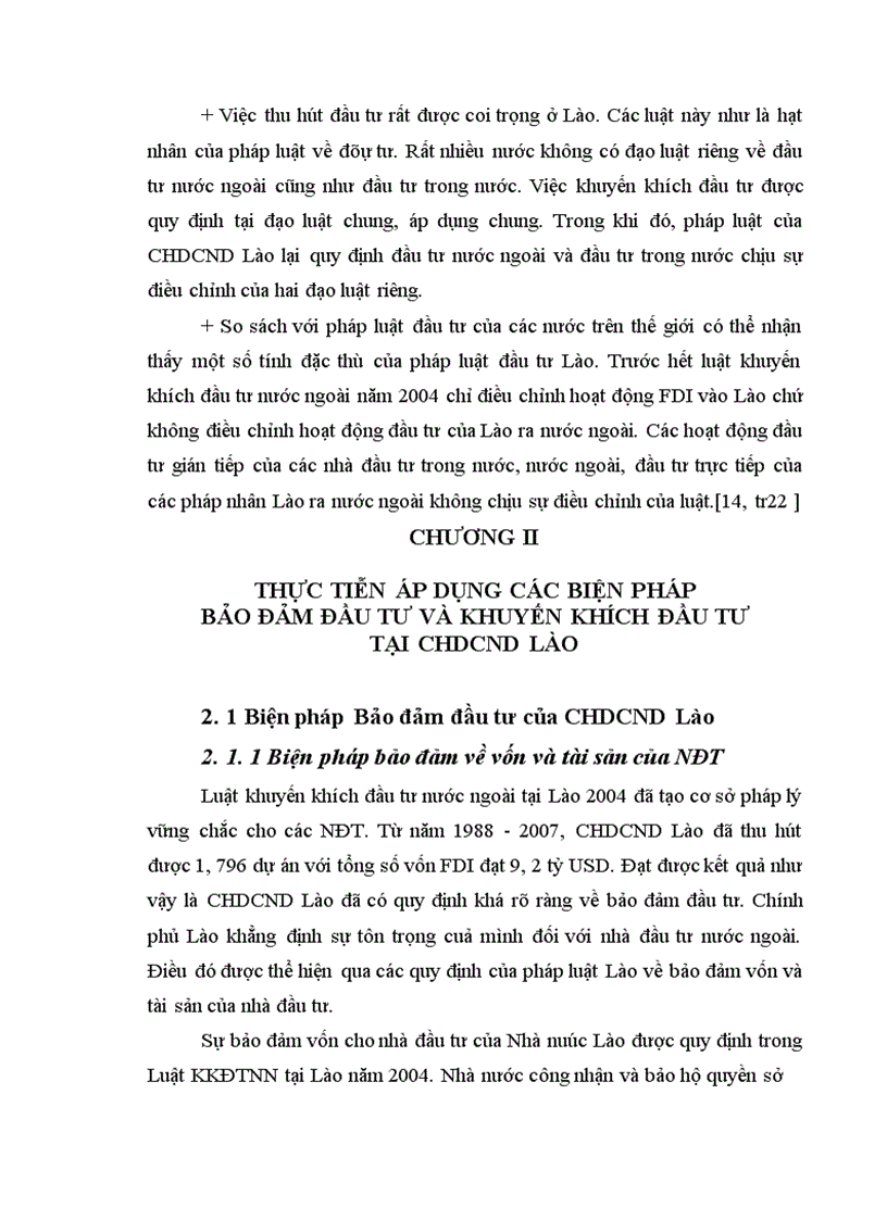 image for page Pháp luật về Biện pháp Bảo đảm đầu tư và khuyến khích đầu tư trực tiếp nước ngoài tại CHDCND Lào 1
