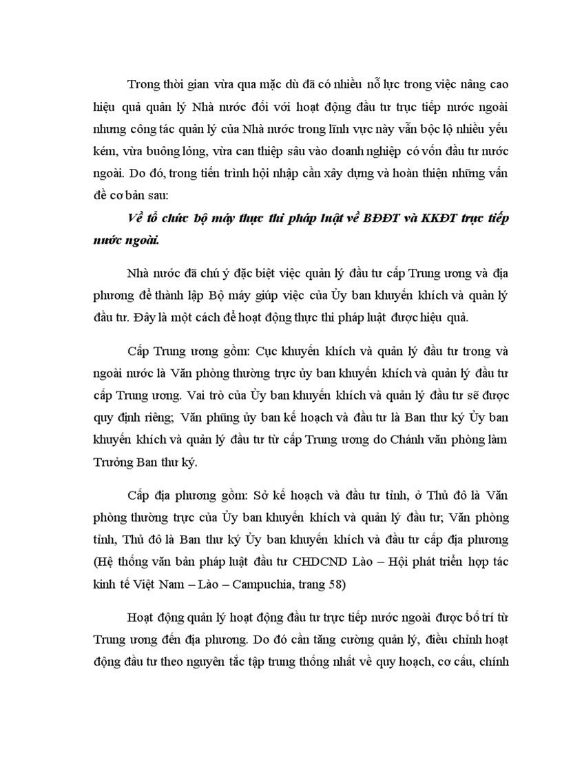 image for page Pháp luật về Biện pháp Bảo đảm đầu tư và khuyến khích đầu tư trực tiếp nước ngoài tại CHDCND Lào 1