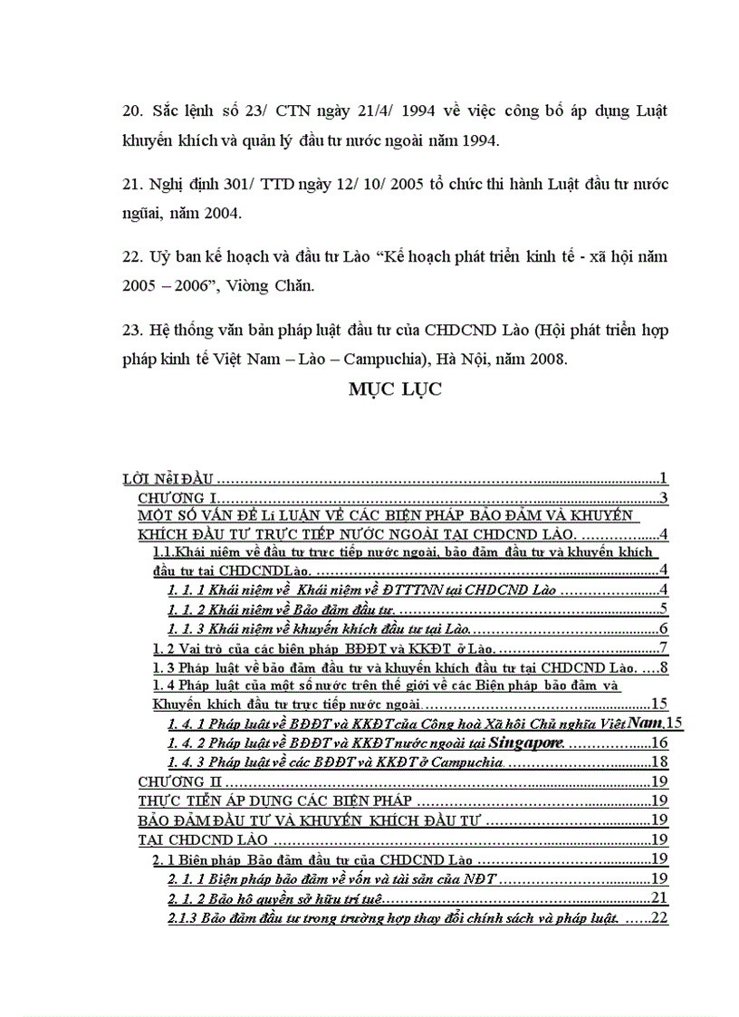 image for page Pháp luật về Biện pháp Bảo đảm đầu tư và khuyến khích đầu tư trực tiếp nước ngoài tại CHDCND Lào 1