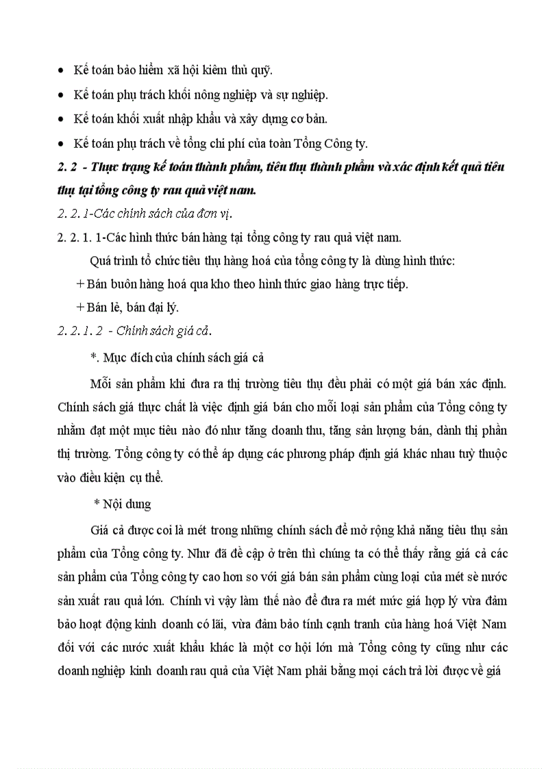 image for page Tổ chức hạch toán thành phẩm tiêu thụ thành phẩm ở công ty rau quả việt nam 1