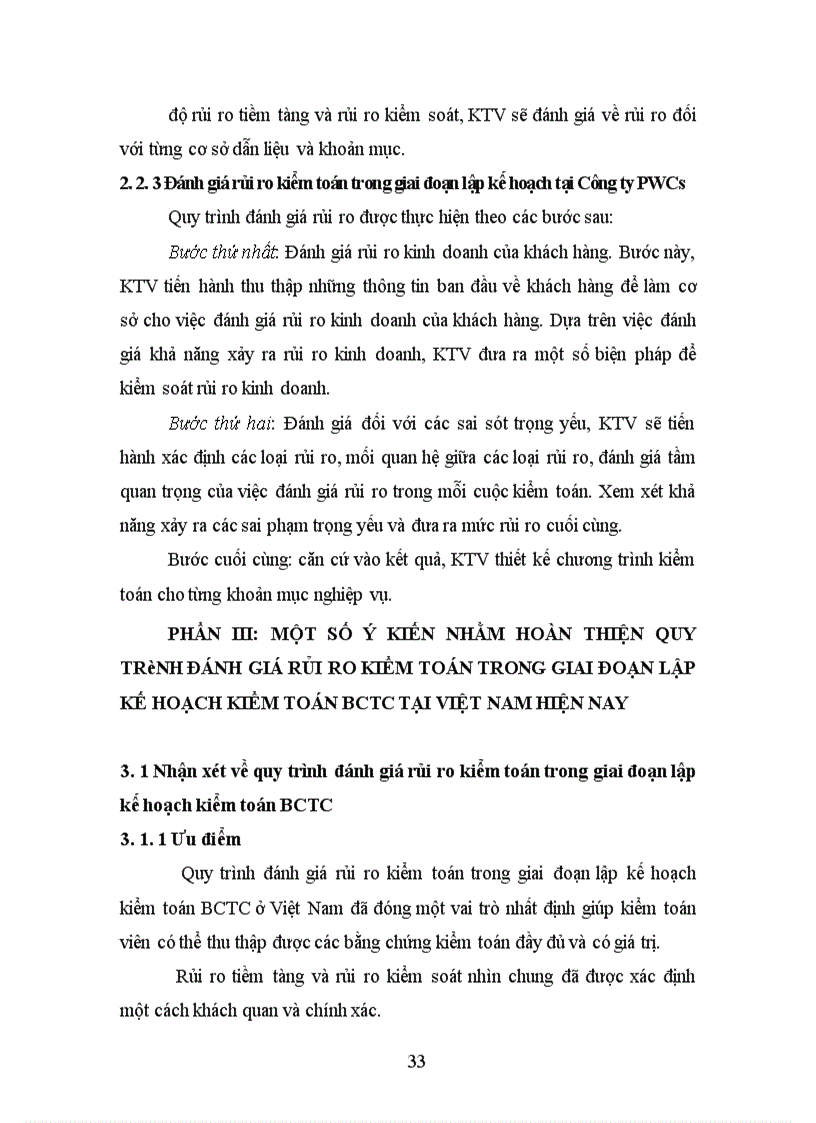 image for page Quy trình đánh giá rủi ro kiểm toán trong giai đoạn lập kế hoạch kiểm toán báo cáo tài chính tại Việt Nam hiện nay