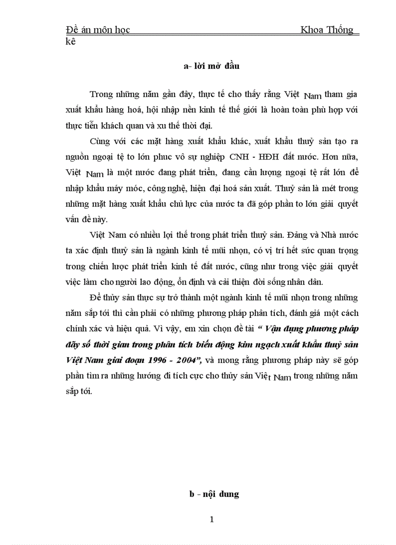 image for page Vận dụng phương pháp dãy số thời gian trong phân tích biến động kim ngạch xuất khẩu thuỷ sản Việt Nam giai đoạn 1996 2004 1