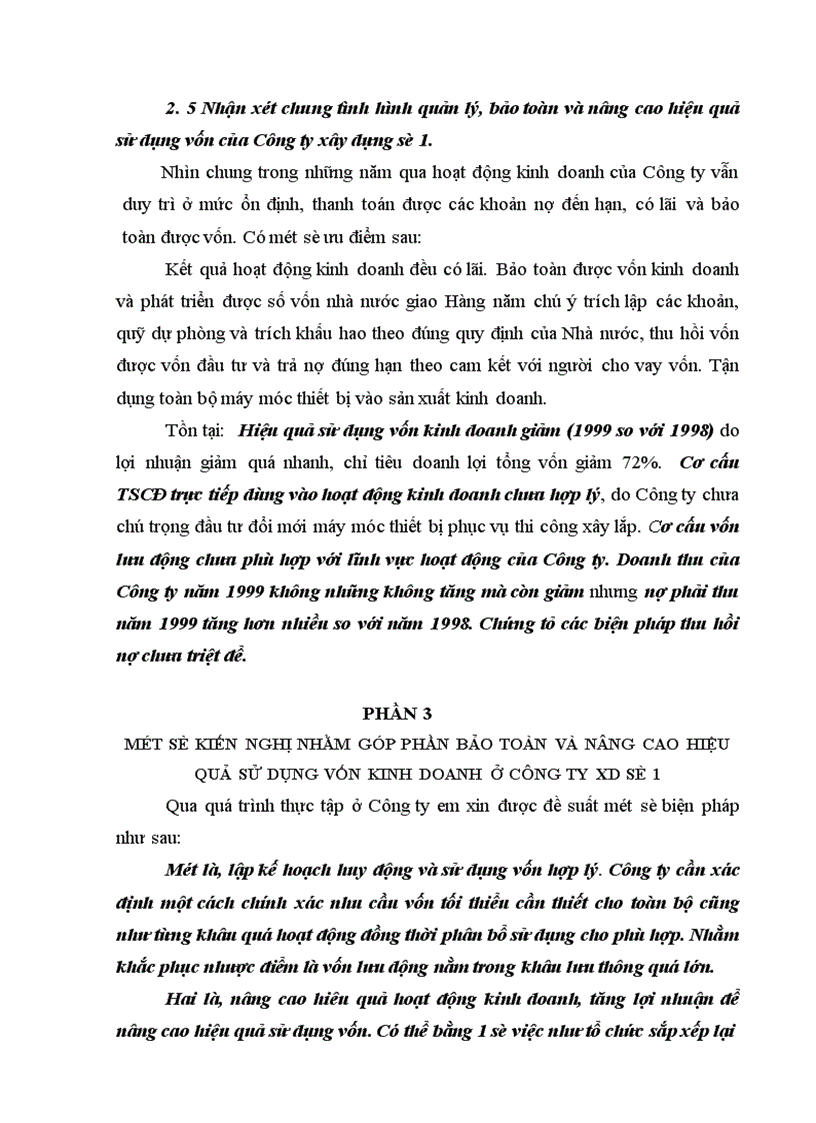 image for page Một số giải pháp tài chính để bảo toàn và nâng cao hiệu quả sử dụng vốn ở Công ty xây dựng số 1 1