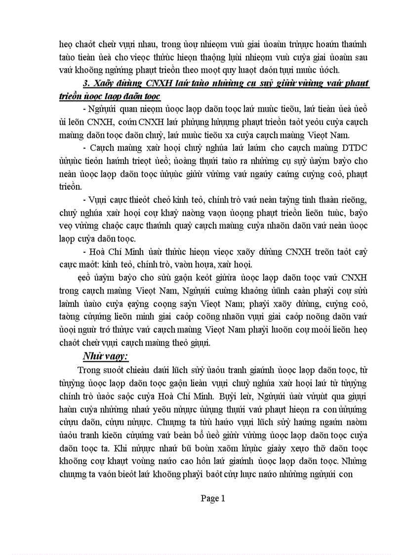 image for page Trong diễn văn tại lễ kỷ niệm 105 ngày sinh chủ tịch Hồ Chí Minh có viết Người là hiện thân sáng chói của tư tưởng độc lập dân tộc gắn liền với chủ nghĩa xã hội là mẫu mực của tinh thần dân tộc tự chủ tự lực tự cường đổi mới và sáng tạo Phân tích chứng minh nhận định trên liên hệ với thực tiễn Việt Nam 1
