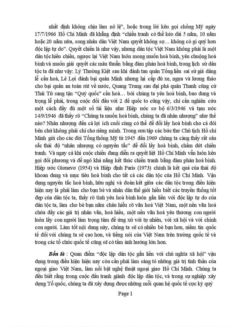 image for page Trong diễn văn tại lễ kỷ niệm 105 ngày sinh chủ tịch Hồ Chí Minh có viết Người là hiện thân sáng chói của tư tưởng độc lập dân tộc gắn liền với chủ nghĩa xã hội là mẫu mực của tinh thần dân tộc tự chủ tự lực tự cường đổi mới và sáng tạo Phân tích chứng minh nhận định trên liên hệ với thực tiễn Việt Nam 1