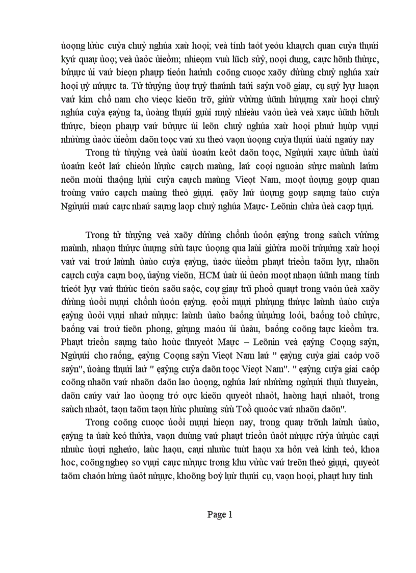 image for page Trong diễn văn tại lễ kỷ niệm 105 ngày sinh chủ tịch Hồ Chí Minh có viết Người là hiện thân sáng chói của tư tưởng độc lập dân tộc gắn liền với chủ nghĩa xã hội là mẫu mực của tinh thần dân tộc tự chủ tự lực tự cường đổi mới và sáng tạo Phân tích chứng minh nhận định trên liên hệ với thực tiễn Việt Nam 1