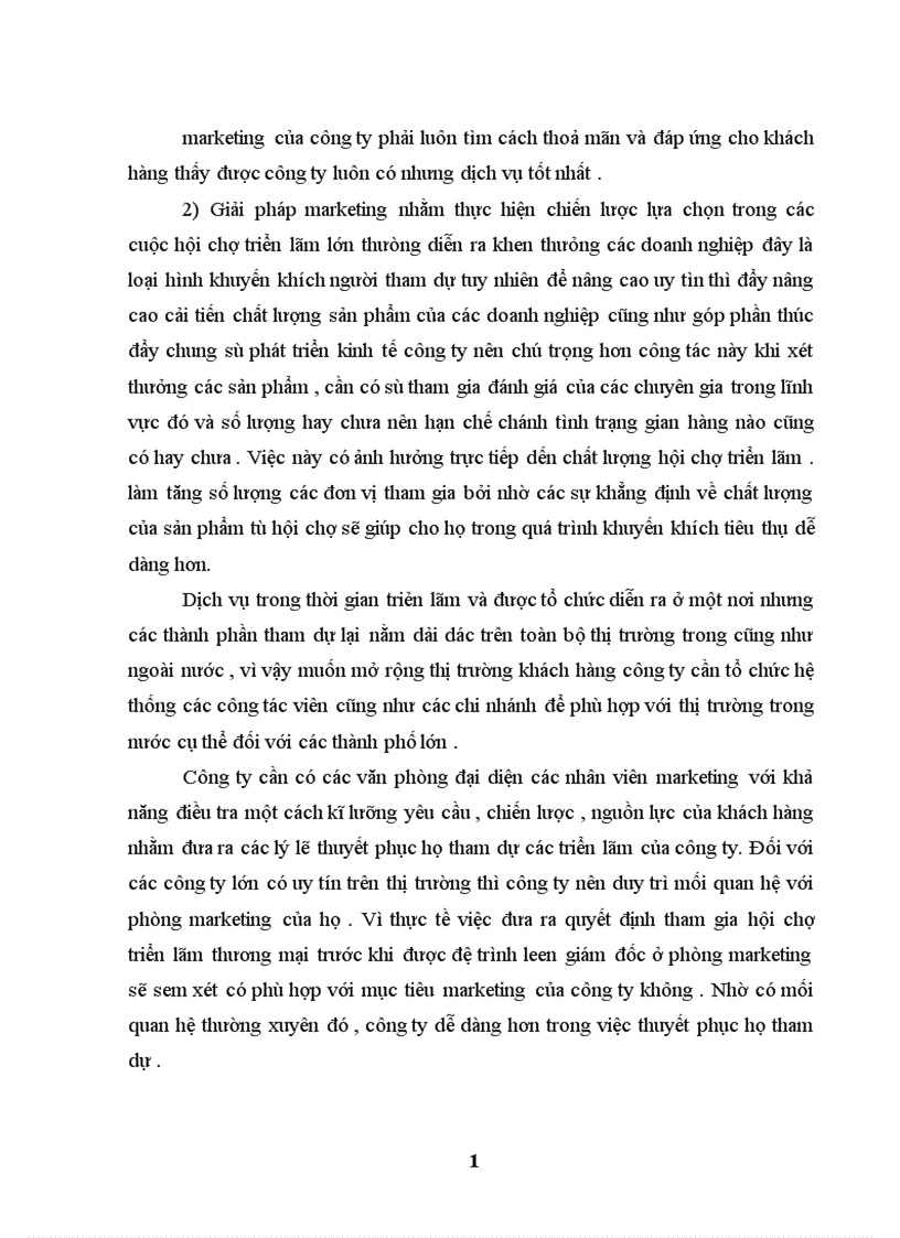 image for page Hoạt động Marketing cho sản phẩm tổ chức hội chợ triển lãm thương mại tại công ty THC thực trạng và giải pháp 1