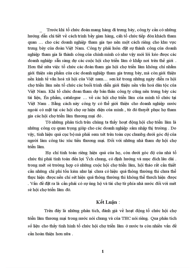 image for page Hoạt động Marketing cho sản phẩm tổ chức hội chợ triển lãm thương mại tại công ty THC thực trạng và giải pháp 1
