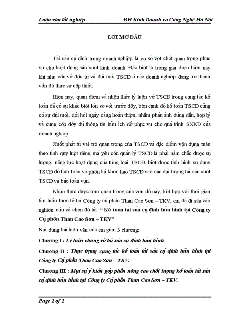 image for page Kê toa n ta i sa n cô đi nh hư u hi nh ta i Công ty Cô phâ n Than Cao Sơn TKV