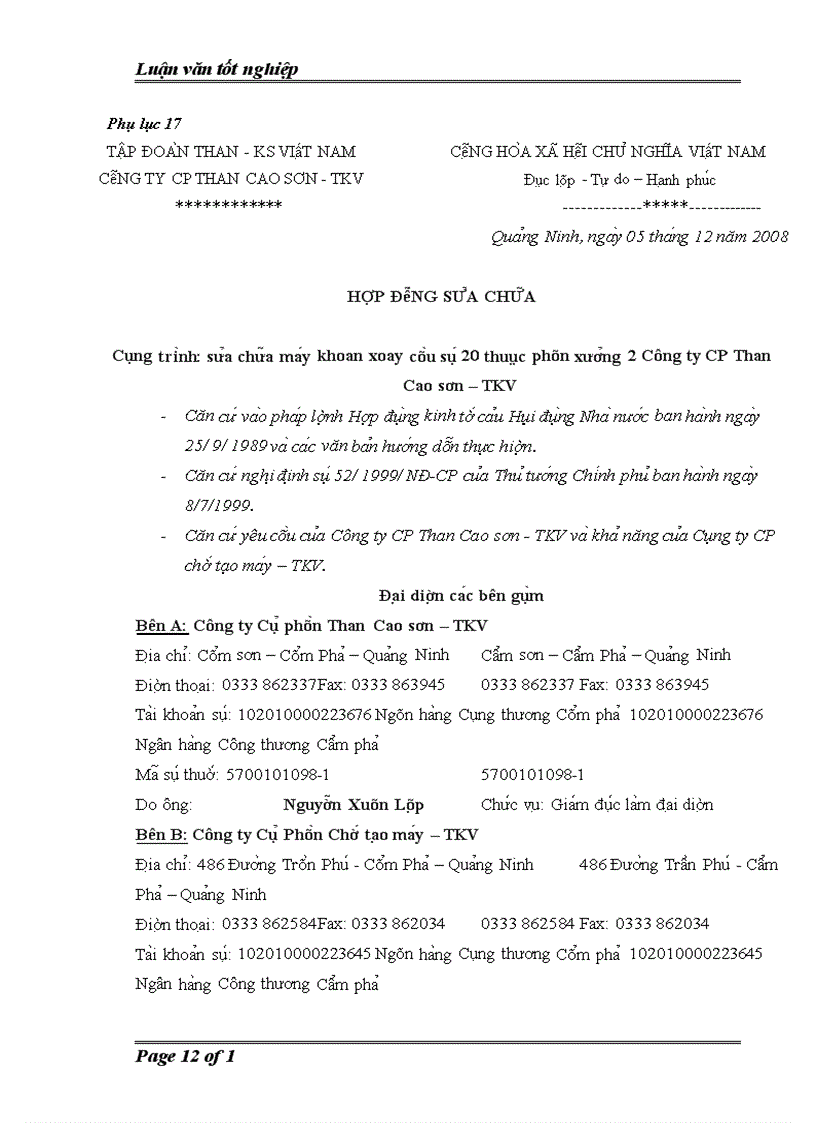 image for page Kê toa n ta i sa n cô đi nh hư u hi nh ta i Công ty Cô phâ n Than Cao Sơn TKV