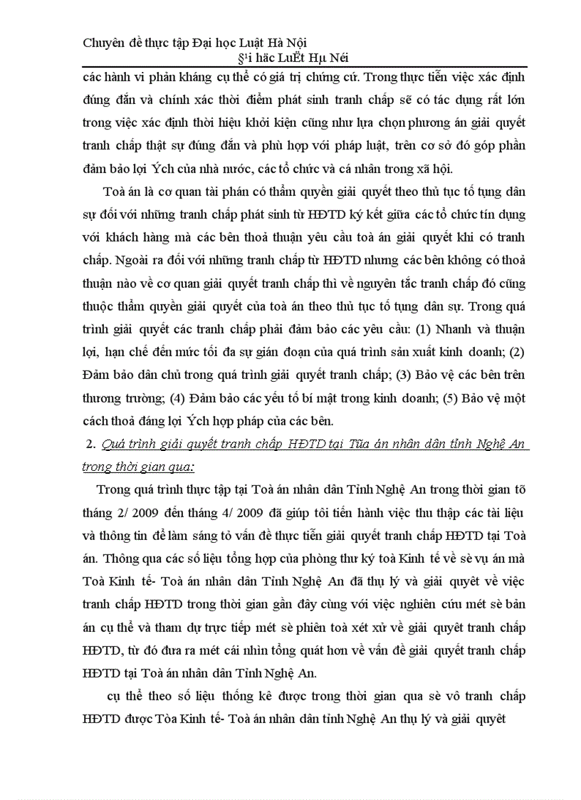 image for page Thực tiễn giải quyết tranh chấp hợp đồng tín dụng tại Toà án nơi thực tập