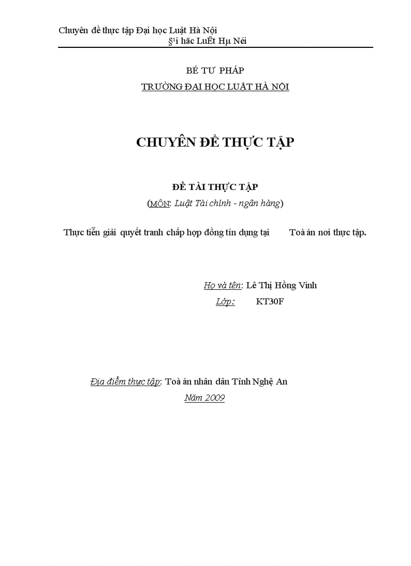 image for page Thực tiễn giải quyết tranh chấp hợp đồng tín dụng tại Toà án nơi thực tập