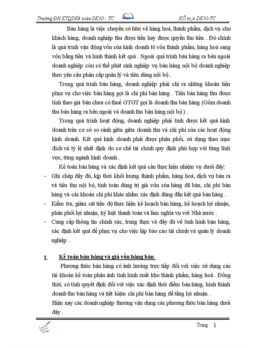 image for page Tổ chức công tác kế toán bán hàng và xác định kết quả tại Công Ty Rượu Đồng xuân 1