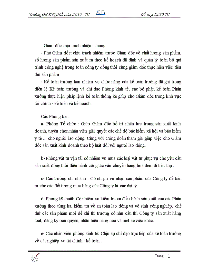 image for page Tổ chức công tác kế toán bán hàng và xác định kết quả tại Công Ty Rượu Đồng xuân 1