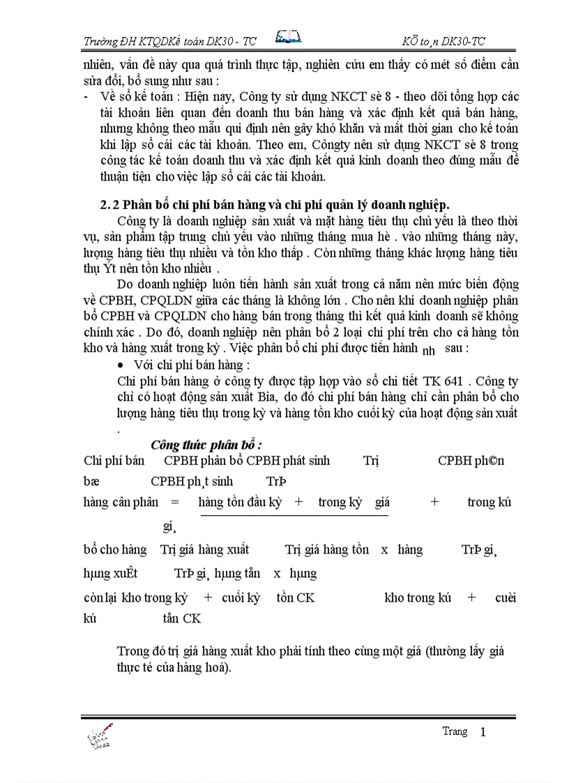 image for page Tổ chức công tác kế toán bán hàng và xác định kết quả tại Công Ty Rượu Đồng xuân 1