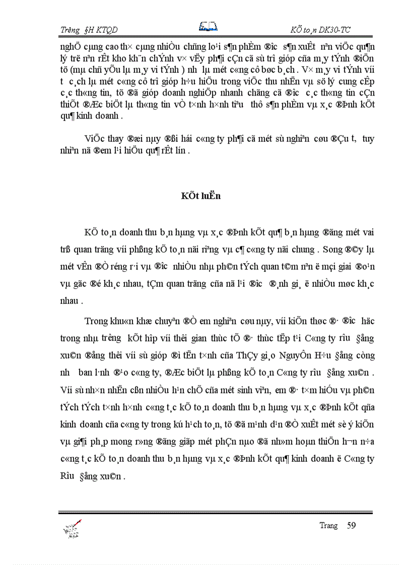 image for page Tổ chức công tác kế toán bán hàng và xác định kết quả tại Công Ty Rượu Đồng xuân 1