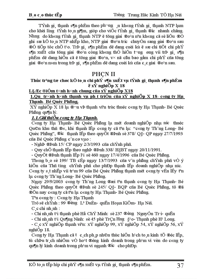 image for page Kế toán chi phí sản xuất và tính giá thành sản phẩm tại xí nghiệp X18 1