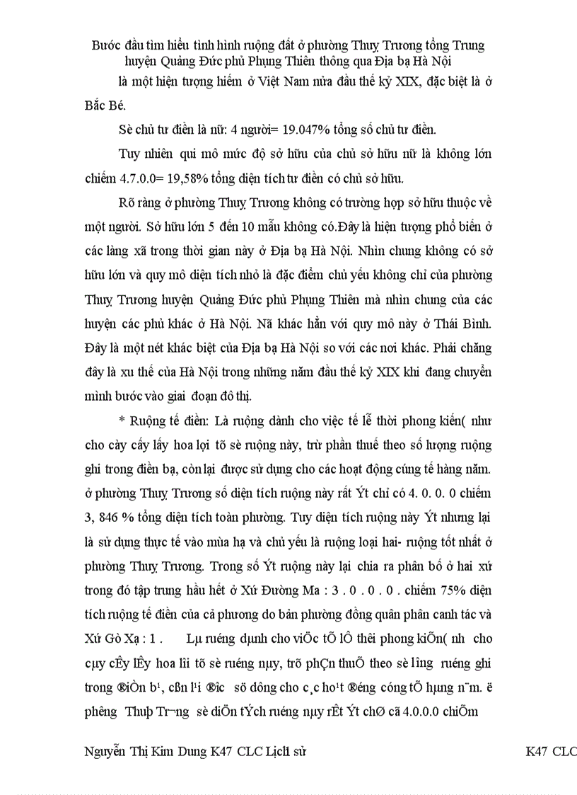 image for page Bước đầu tìm hiểu tình hình ruộng đất ở phường Thuỵ Trương tổng Trung huyện Quảng Đức phủ Phụng Thiên thông qua Địa bạ Hà Nội 1