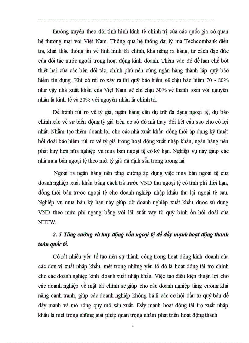 image for page Một số biện pháp nhằm nâng cao chất lượng hoạt động thanh toán quốc tế tại Ngân hàng Thương mại cổ phần Kỹ thương Việt Nam Techcombank 1