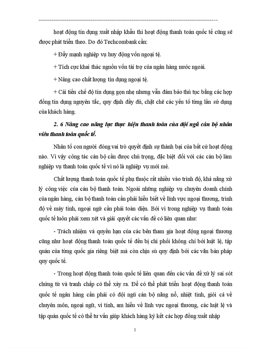 image for page Một số biện pháp nhằm nâng cao chất lượng hoạt động thanh toán quốc tế tại Ngân hàng Thương mại cổ phần Kỹ thương Việt Nam Techcombank 1
