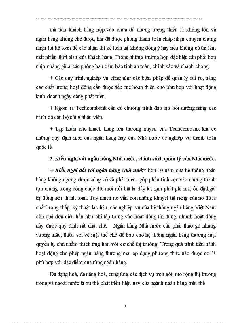image for page Một số biện pháp nhằm nâng cao chất lượng hoạt động thanh toán quốc tế tại Ngân hàng Thương mại cổ phần Kỹ thương Việt Nam Techcombank 1
