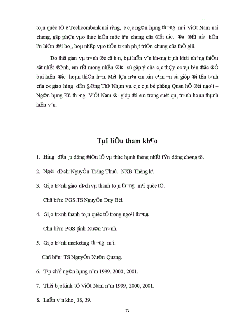 image for page Một số biện pháp nhằm nâng cao chất lượng hoạt động thanh toán quốc tế tại Ngân hàng Thương mại cổ phần Kỹ thương Việt Nam Techcombank 1