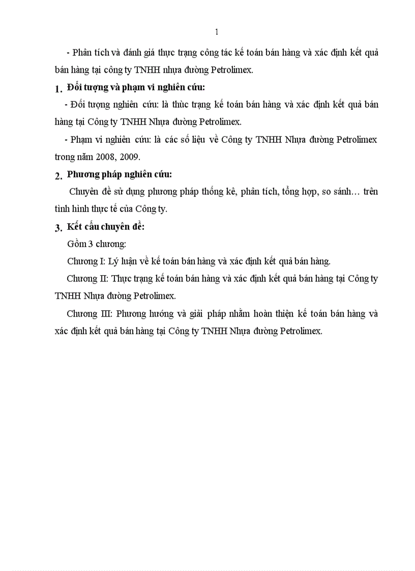 Giải pháp hoàn thiện kế toán bán hàng và xác định kết quả bán hàng tại công ty TNHH nhựa đường Petrolimex