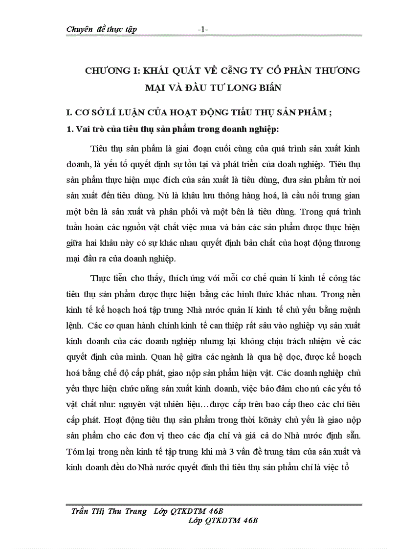 image for page Tiêu thụ sàn phầm hàng hóa tại Công ty cổ phần thương mại và đầu tư Long Biên Thực trạng và giải pháp 1