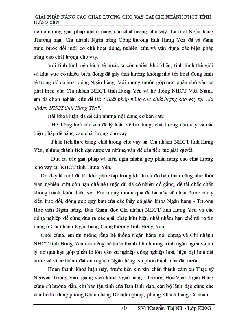 image for page Giải pháp nâng cao chất lượng cho vay tại Chi nhánh Ngân hàng Công thương tỉnh Hưng Yên 1
