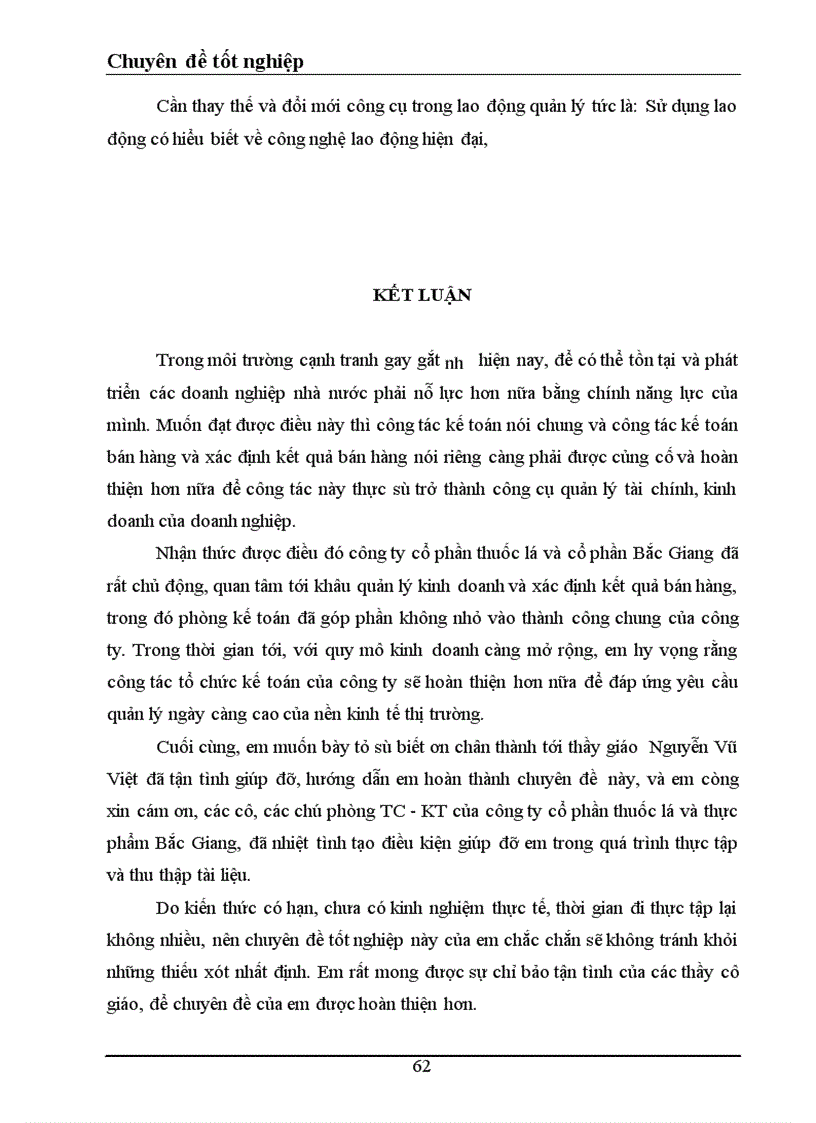 image for page Tổ chức kế toán bán hàng và xác định kết quả bán hàng ở công ty cổ phần thuốc lá và chế biến thực phẩm Bắc Giang 1