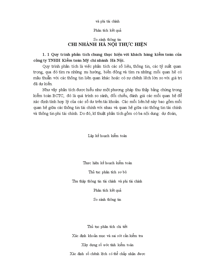 image for page Vận dụng thủ tục phân tích trong kiểm toán báo cáo tài chính do Công ty TNHH Kiểm toán Mỹ chi nhánh Hà Nội thực hiện 1