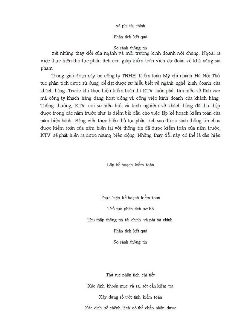 image for page Vận dụng thủ tục phân tích trong kiểm toán báo cáo tài chính do Công ty TNHH Kiểm toán Mỹ chi nhánh Hà Nội thực hiện 1