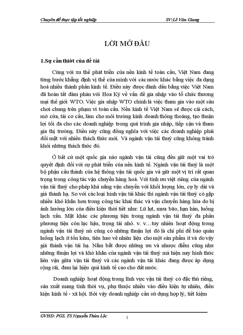 image for page Thực trạng và một số giải pháp phát triển kinh doanh vận tải của Công ty cổ phần vận tải thuỷ 1
