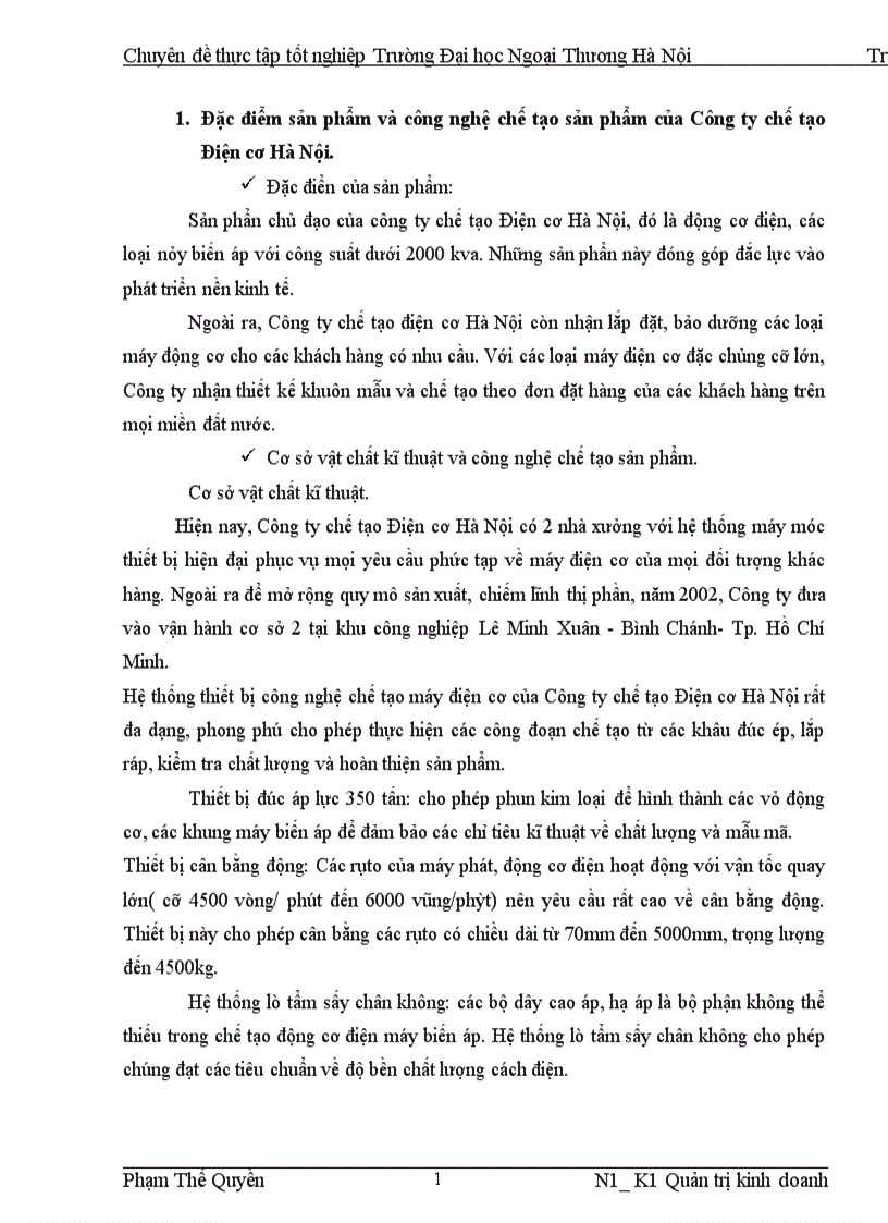 image for page Nâng cao chất lượng tiêu thụ sản phẩm tại Công ty Chế tạo Điện cơ Hà Nội CTAMTD