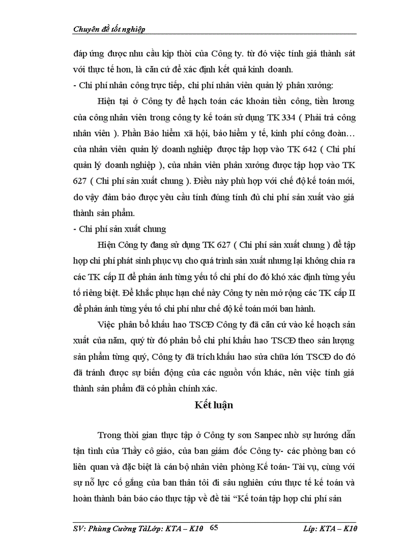 image for page Tổ chức kế toán tập hợp chi phí sản xuất và tính giá thành sản phẩm ở Công ty Sơn SanPec 1