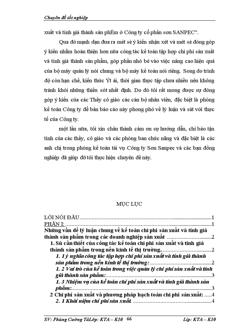 image for page Tổ chức kế toán tập hợp chi phí sản xuất và tính giá thành sản phẩm ở Công ty Sơn SanPec 1